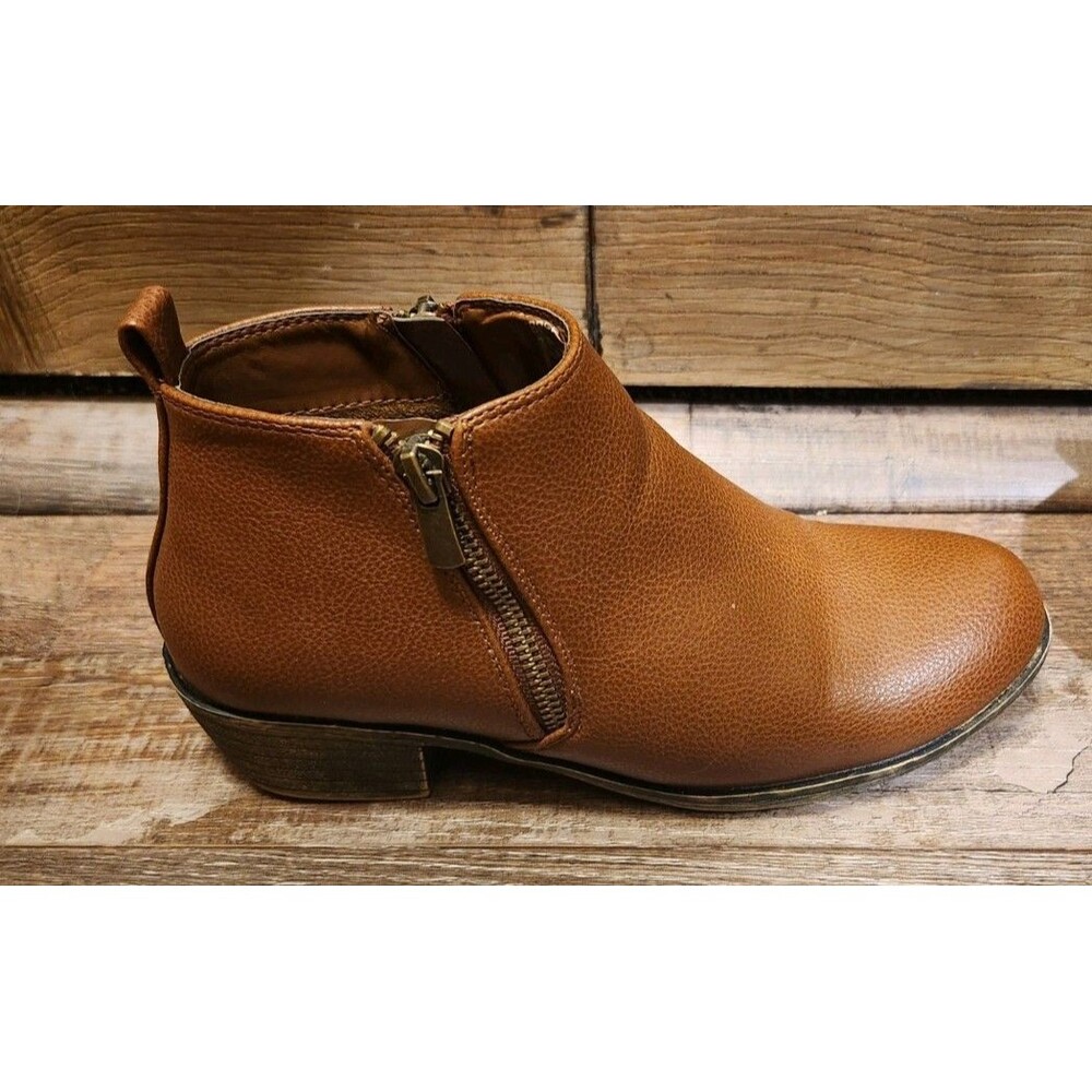 Ladies Size 6.5 Jessica Cline Zip Up Ankle Boots Brown Faux Leather. - Picture 8 of 10